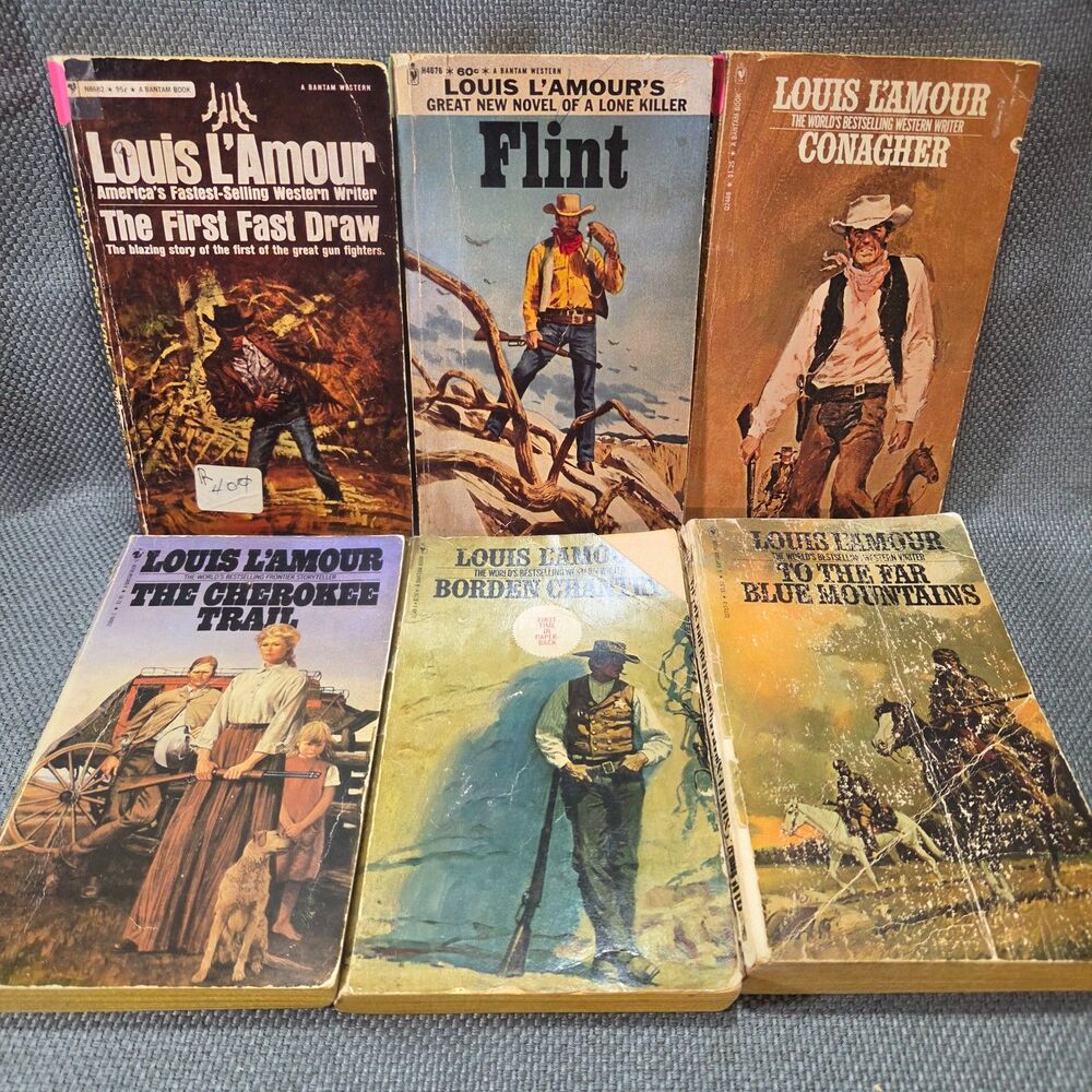 Lot of 6 Louis L'Amour Western Paperbacks - Bantam Classic Frontier Fiction